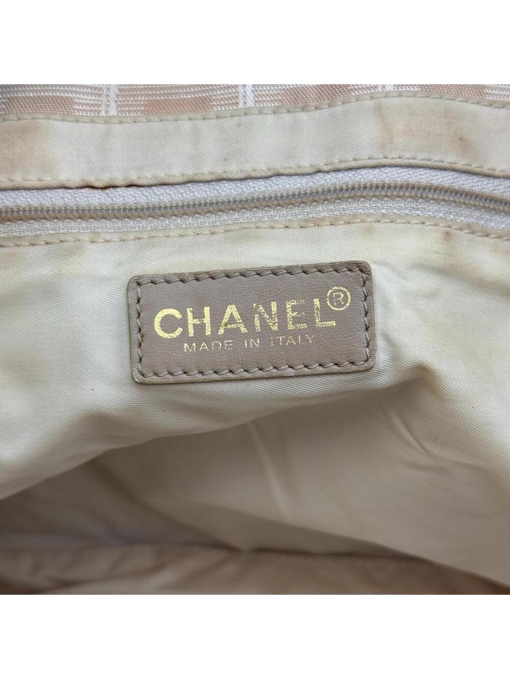 Chanel Beige New Travel Line Nylon Jacquard Tote - Picture 6 of 9